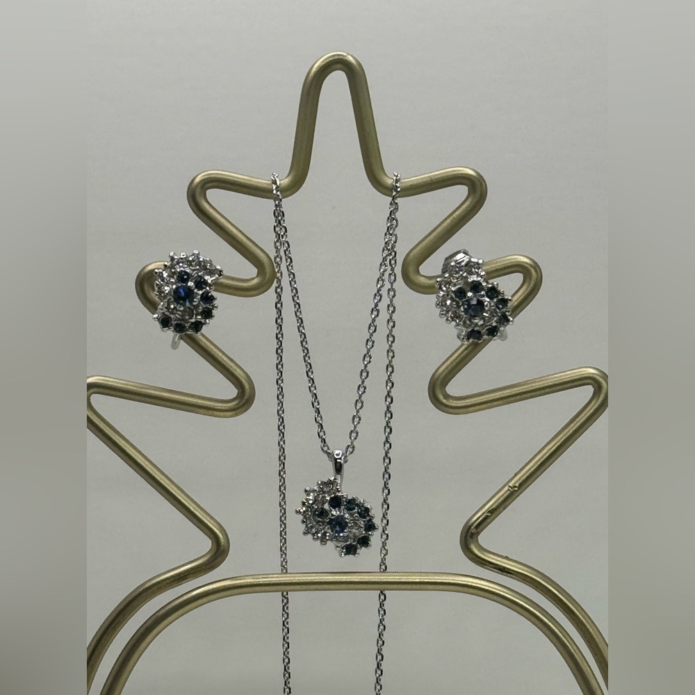 Blue and clear crystal Jewelry Set